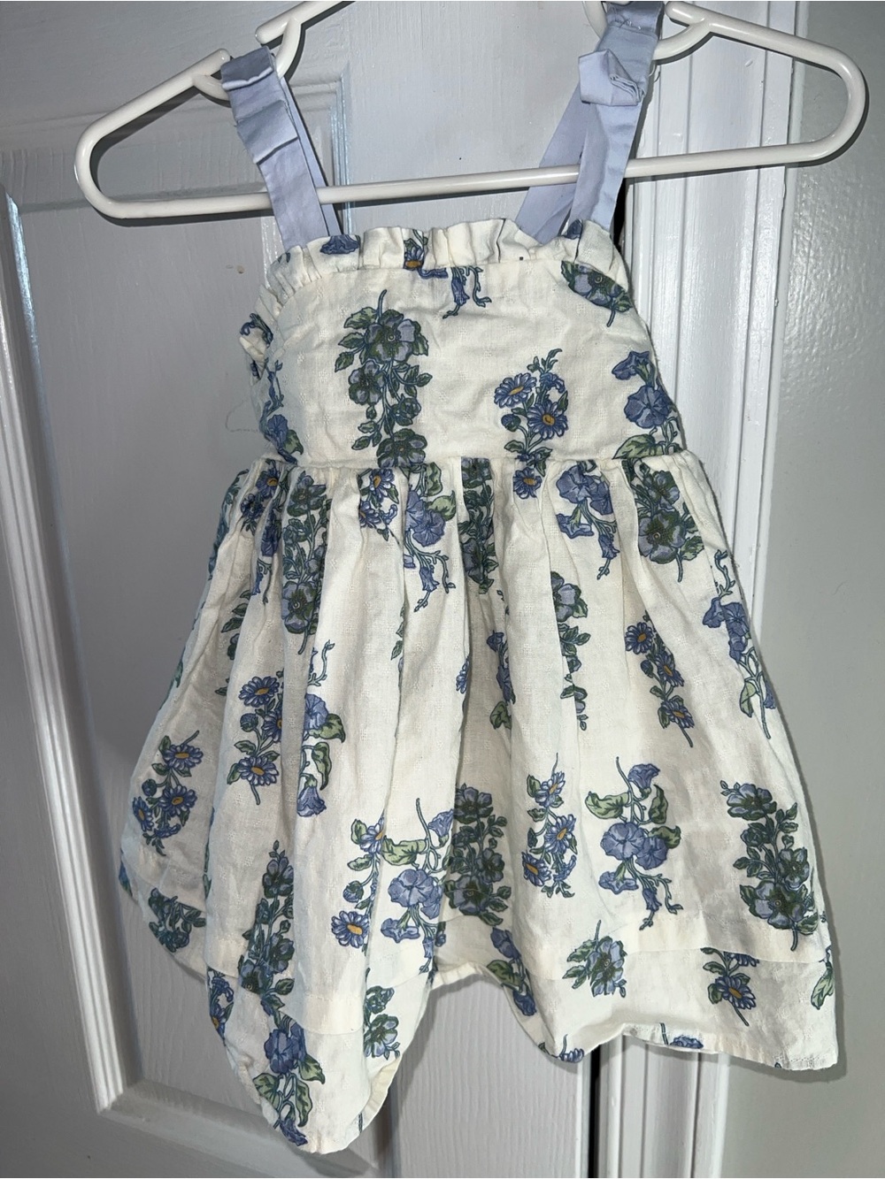 Joie White Floral Sundress with Light Blue Straps